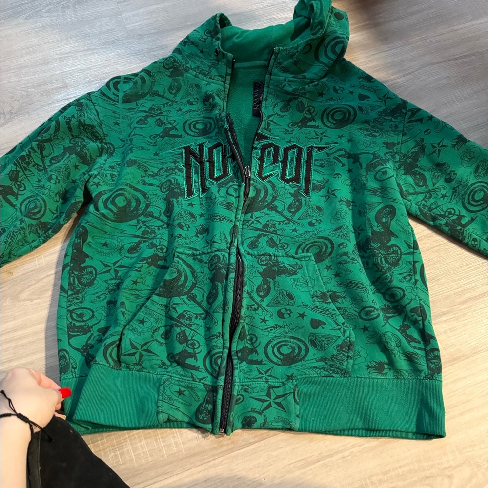 Emerald Green Graphic Hoodie with Plush Fleece